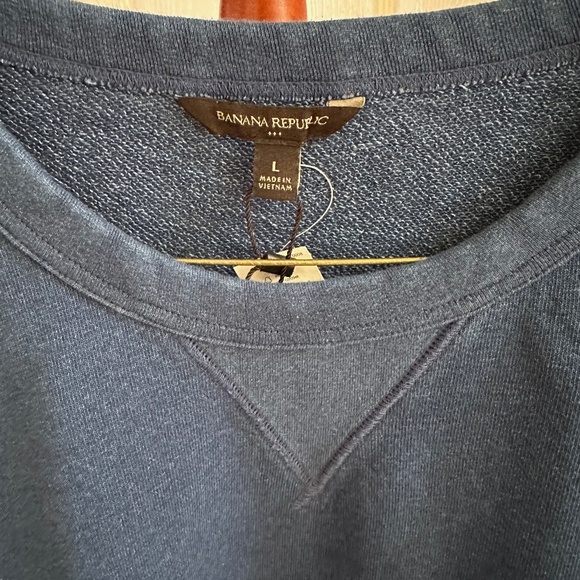 Banana Republic Men's Pullover French Terry Sweatshirt Dark Indigo Size Large - Picture 3 of 8